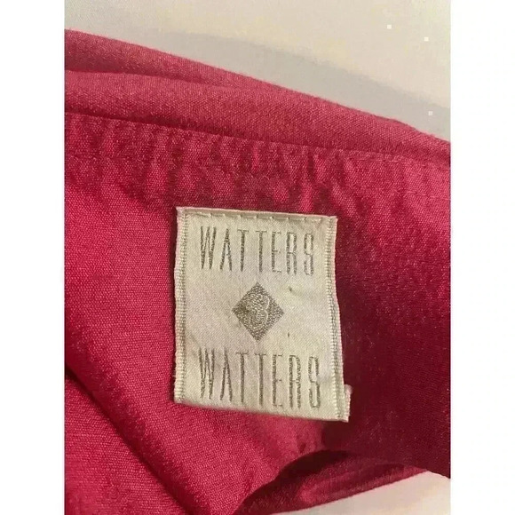 VTG Watters & Watters Blouse Top XS 2 Off Shoulder 90s 80s Peplum Corset Formal - Picture 3 of 9